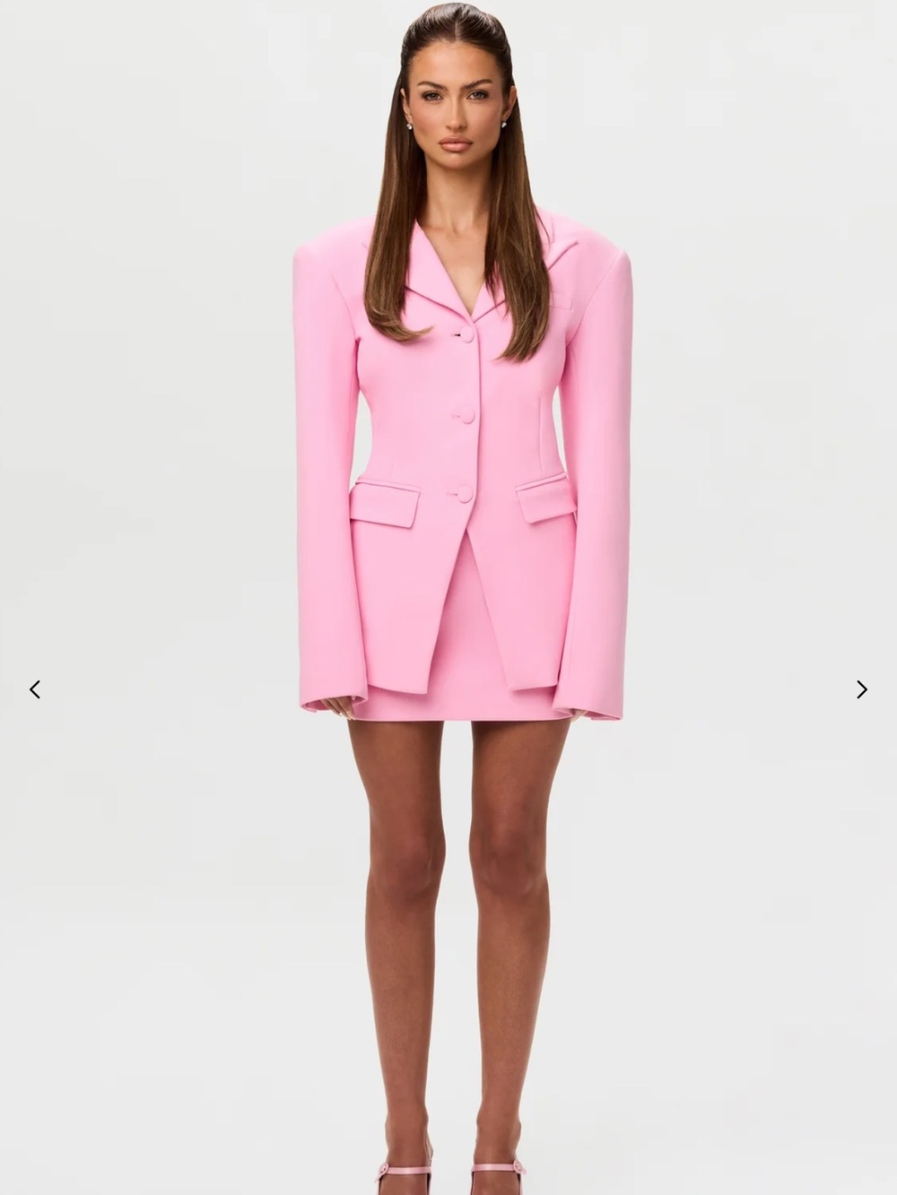 Naked wardrobe pink suit set
